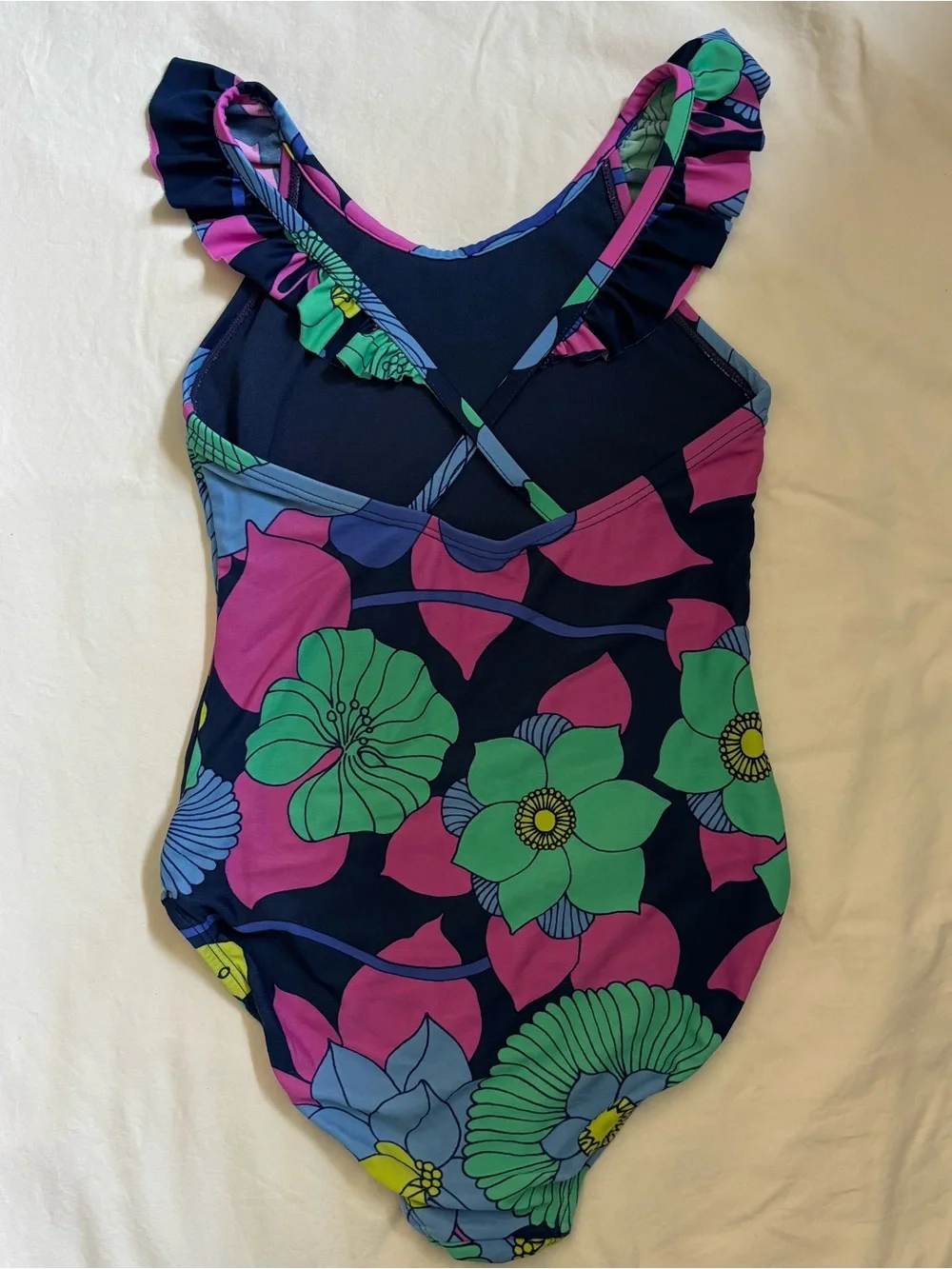 GAP Kids Floral Swim One-Piece in Navy, Pink & Green